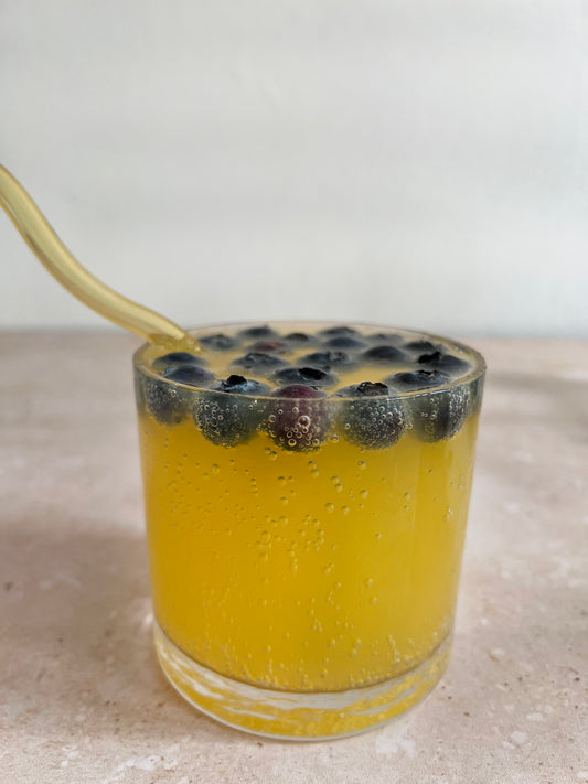 Refreshing Mango Blueberries Sparkling Drink 🥭💛