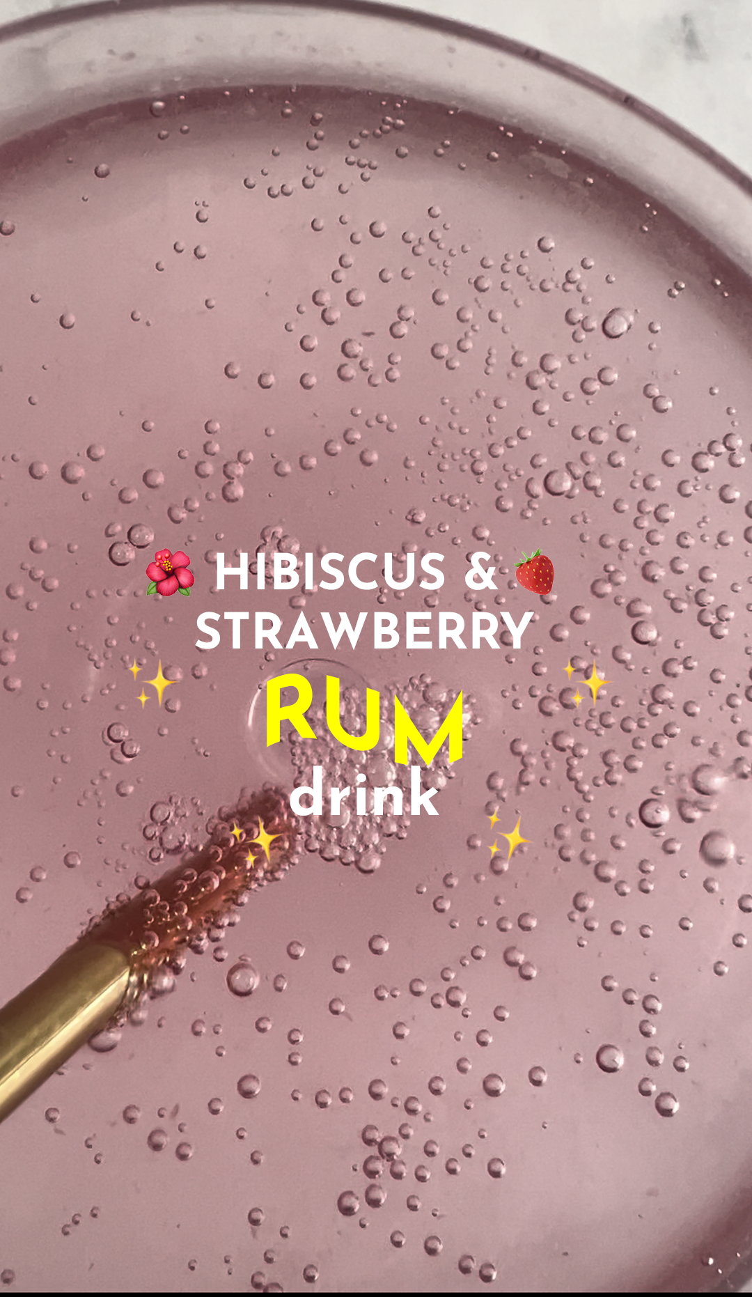 Hibiscus Strawberry rum cocktail 🌺🍓🍹